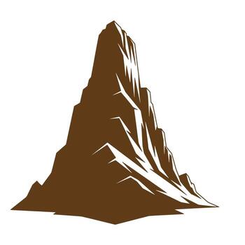 illustration of a tall mountain peak with sharp edges on a white background. vector