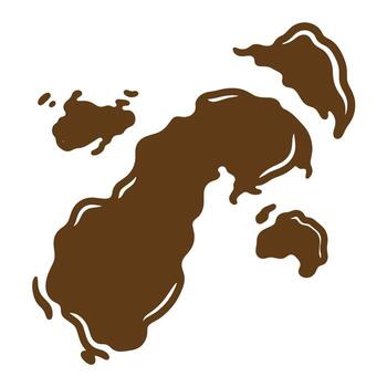 Abstract brown shapes isolated on white background for decorative design elements vector