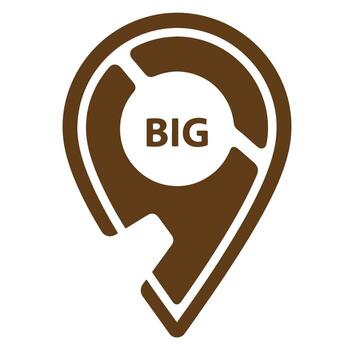 un marrón gráfico demostración un grande ubicación puntero icono para énfasis y significado vector