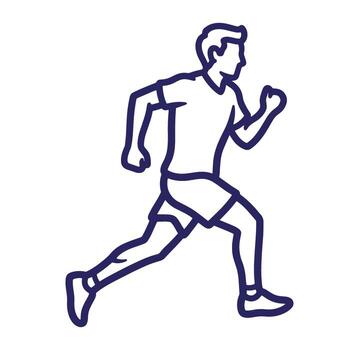 illustration of a running man executing motion isolated on white background vector