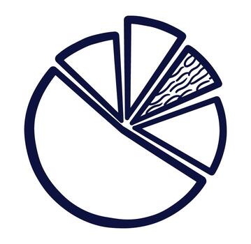 illustration of a hand drawn pie chart showing business data analysis vector