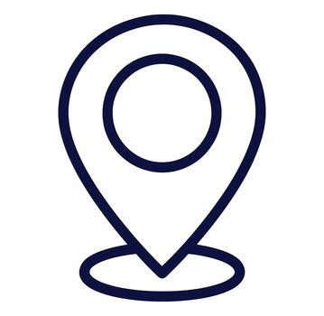Simple and modern outline icon of a location pin symbol for navigation and maps vector