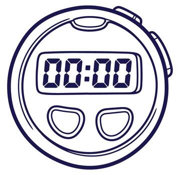 digital cronógrafo ilustración demostración cero hora representando el comienzo de un evento o desafío vector