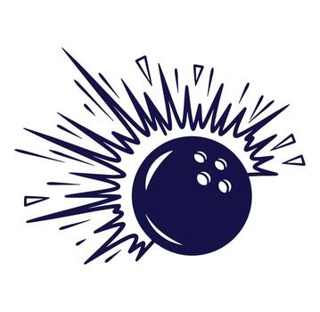 bolos pelota en movimiento con velocidad líneas representando acción y un deportivo diseño. vector