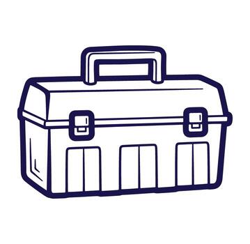 Hand drawn illustration of a classic toolbox isolated on white background for design resources vector