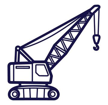 illustration of a construction crane isolated on white background for engineering projects vector