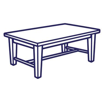 illustration of a simple modern coffee table design isolated on a white background vector
