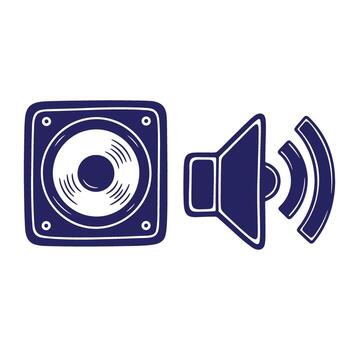 illustration of a speaker and sound waves with a clean and minimalistic design vector