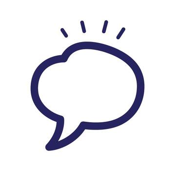 sencillo contorno habla burbuja con chispas ilustrando ideas y comunicación conceptos vector