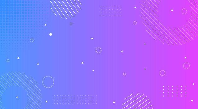 Vibrant gradient background in purple and blue tones with abstract dotted and linear elements vector