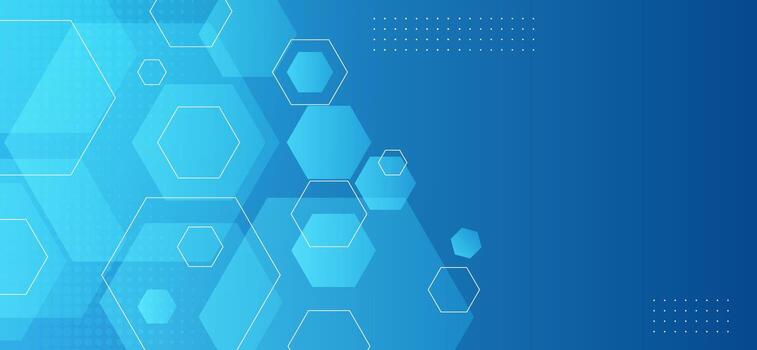 Modern blue tech background with digital hexagon shapes and gradient depth vector