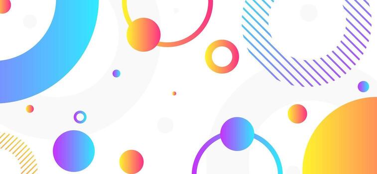 Colorful geometric background with playful circles and abstract shape vector
