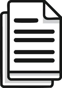 Document stack icon line art showing information paper files checklist outline vector