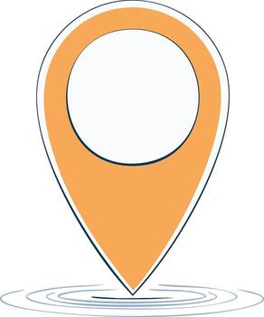 Illustration of Location Pin Icon with Water Rings, Mapping Design Element vector