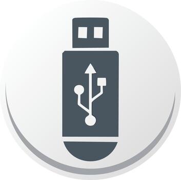 USB flash drive glyph icon. Portable data storage and file transfer symbol. vector