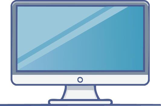 Flat design desktop computer monitor screen technology device illustration vector