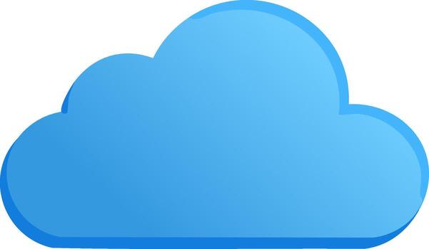 sencillo azul nube icono representando digital almacenamiento y informática en blanco antecedentes vector
