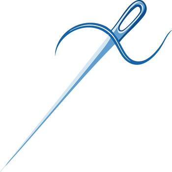 Stylized Needle with Thread Design for Sewing or Tailoring Projects vector