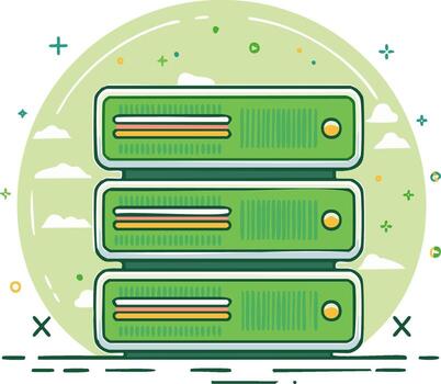 datos centrar servidor estante para web hospedaje y datos almacenamiento ilustración vector