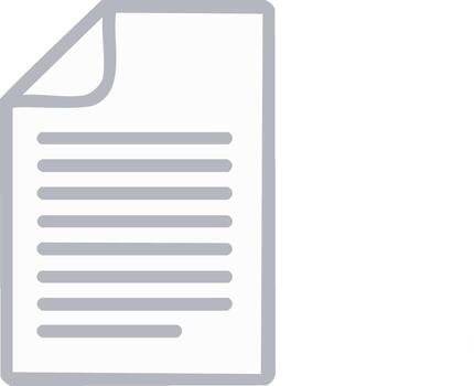 Outline icon of a document with text lines and a curled corner vector