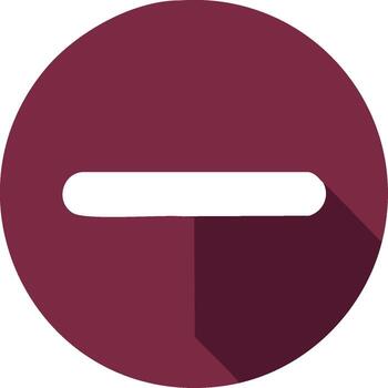 Simple circular prohibition sign with horizontal bar and shadow effect vector