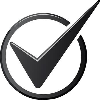 Check mark symbol graphic with circle element illustration vector