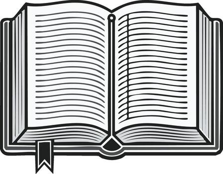 un abierto libro con un blanco página vector