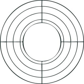 Wire wreath frame with concentric circles and crossbars for crafting and decorating vector