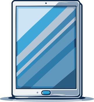 Modern Tablet Computer with Reflective Screen and Home Button vector