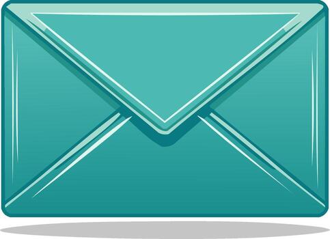 estilizado verde azulado sobre ilustración, mensaje comunicación, digital correo correspondencia, papel letra diseño, redondeado bordes y lustroso terminar vector