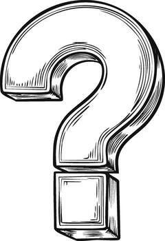 Drawn Question Mark Single Symbol of Asking Queries and Seeking Answers vector