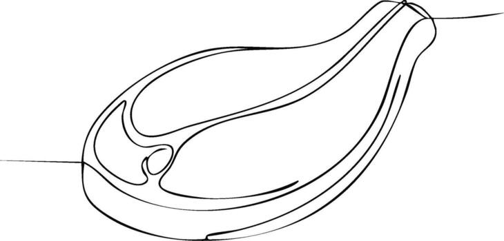 A drawing of a pear with a line through it vector