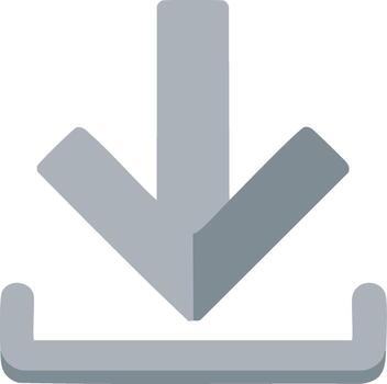 Gray download icon symbolizing data saving and retrieval on a white background vector