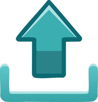 Stylized Upward Arrow Entering Container Graphic for Uploading Files and Data vector