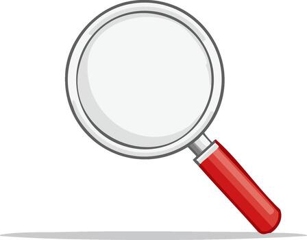 Magnifying Glass with Red Handle Isolated on White Background vector