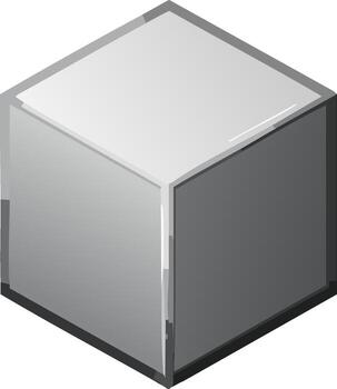 Glossy Cube Geometric Shape with Subtle Gradients and Highlights vector