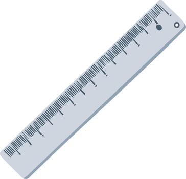 Essential gray ruler tool for accurate measurement and drafting vector