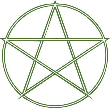 A pentagram with five points in the center vector