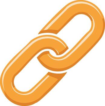 Golden chain link icon representing connection, partnership, and security vector