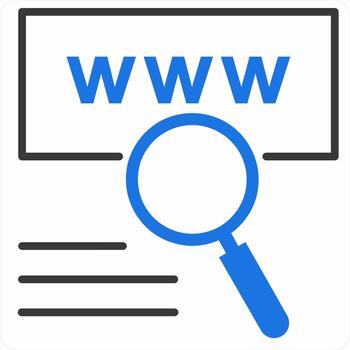 Find Web Address icon concept in blue color icon vector