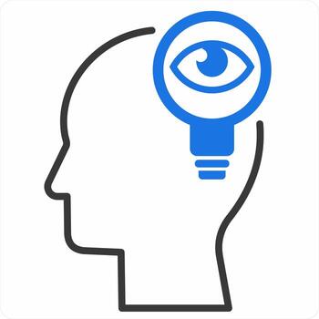 imagination icon concept in blue color icon vector