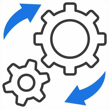 Implementation icon concept in blue color icon vector