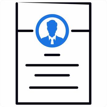 Linked In Profile icon concept in blue color icon vector