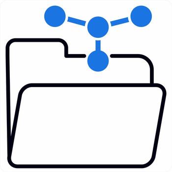 Share Folder icon concept in blue color icon vector