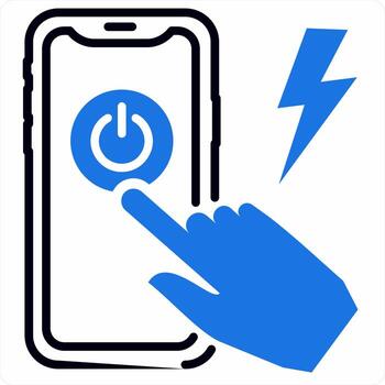Power Button icon concept in blue color icon vector