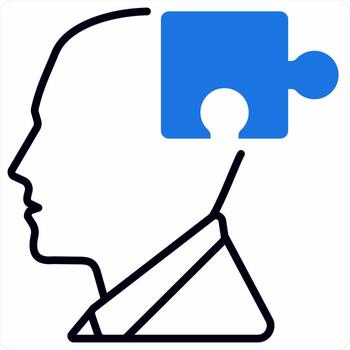 Problem Solving icon concept in blue color icon vector