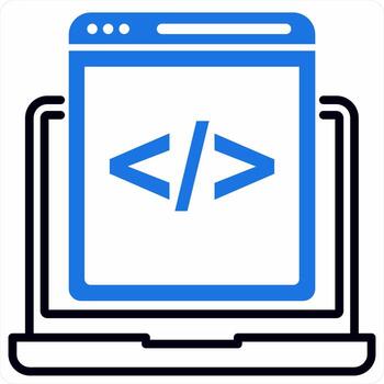 programación concepto en azul color icono vector