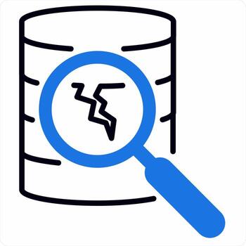 Search Database icon concept in blue color icon vector