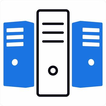 Server Provisioning icon concept in blue color icon vector