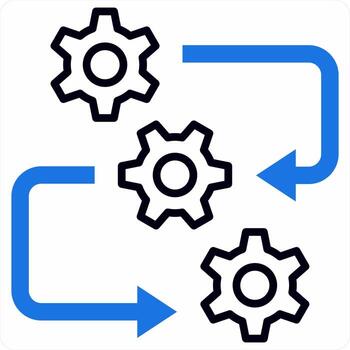 System Rectification icon concept in blue color icon vector